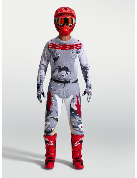 Tenue cross Alpinestars 2027 Racer Air Lone - Camo Gris Blanc Rouge