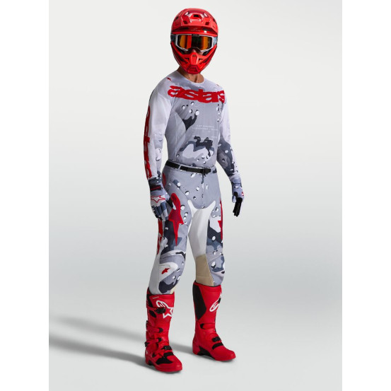 Tenue cross Alpinestars 2027 Racer Air Lone - Camo Gris Blanc Rouge