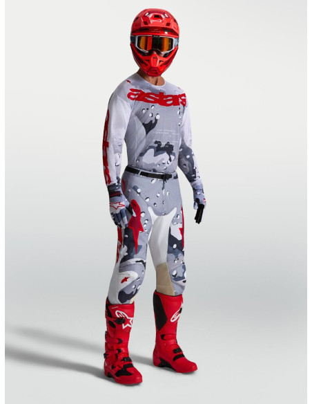 Tenue cross Alpinestars 2027 Racer Air Lone - Camo Gris Blanc Rouge