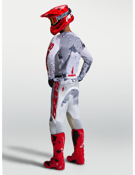 Tenue cross Alpinestars 2027 Racer Air Lone - Camo Gris Blanc Rouge