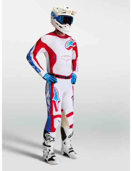 Tenue cross Alpinestars 2027 Racer Hunt - Blanc Rouge Bleu Ucla
