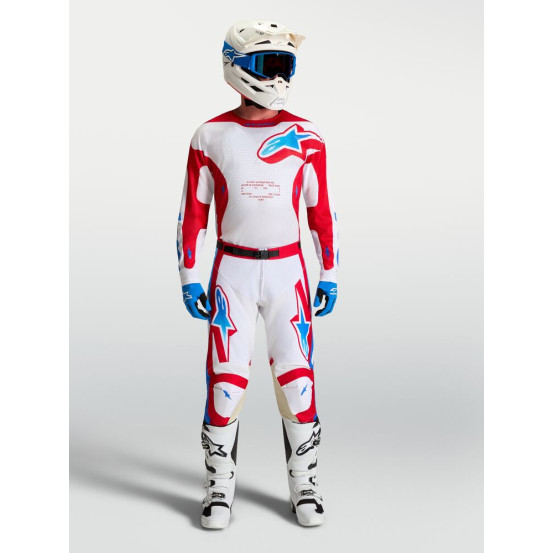 Tenue cross Alpinestars 2027 Racer Hunt - Blanc Rouge Bleu Ucla