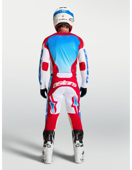 Tenue cross Alpinestars 2027 Racer Hunt - Blanc Rouge Bleu Ucla