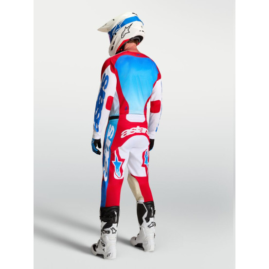 Tenue cross Alpinestars 2027 Racer Hunt - Blanc Rouge Bleu Ucla