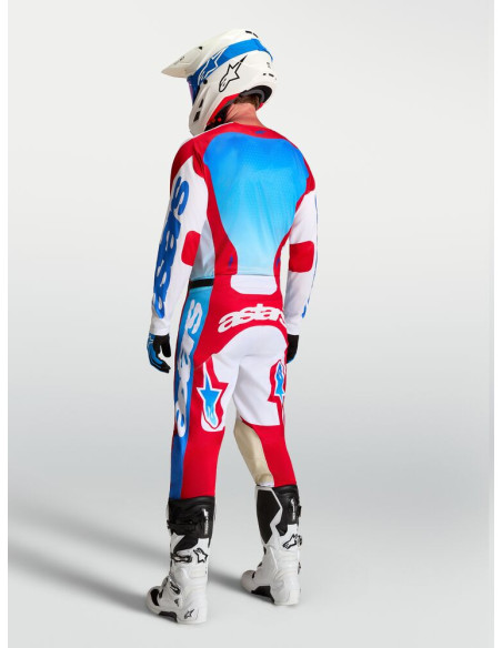 Tenue cross Alpinestars 2027 Racer Hunt - Blanc Rouge Bleu Ucla
