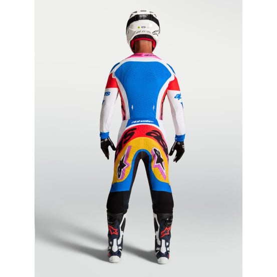 Tenue cross Alpinestars 2027 Supertech Dyna - Blanc Bleu Noir Violet