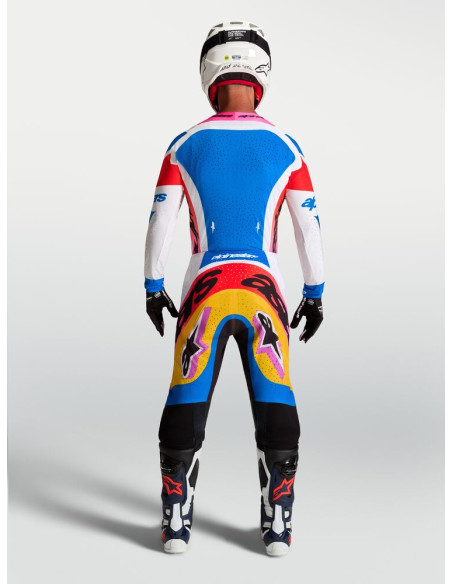 Tenue cross Alpinestars 2027 Supertech Dyna - Blanc Bleu Noir Violet