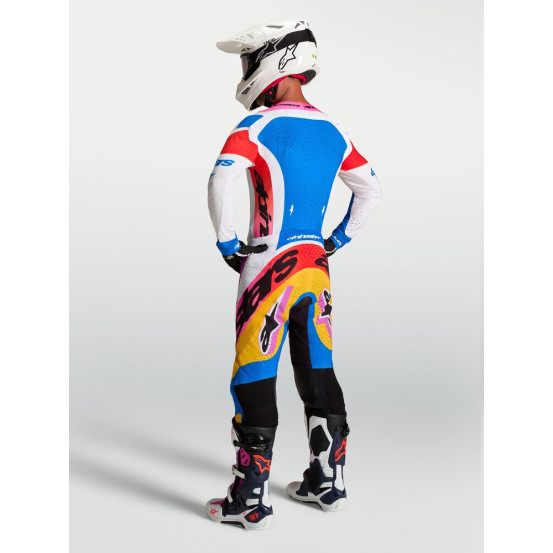 Tenue cross Alpinestars 2027 Supertech Dyna - Blanc Bleu Noir Violet