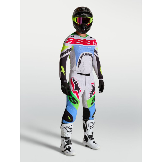 Tenue cross Alpinestars 2027 Supertech Dyna - Lila Vert Fluo Noir