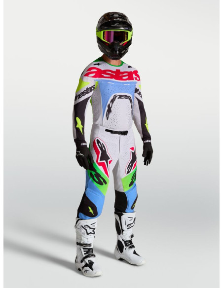Tenue cross Alpinestars 2027 Supertech Dyna - Lila Vert Fluo Noir