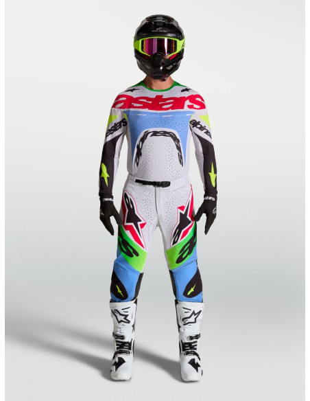 Tenue cross Alpinestars 2027 Supertech Dyna - Lila Vert Fluo Noir