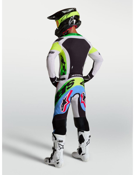 Tenue cross Alpinestars 2027 Supertech Dyna - Lila Vert Fluo Noir