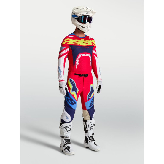 Tenue cross Alpinestars 2027 Supertech Dyna - Rouge Blanc Bleu