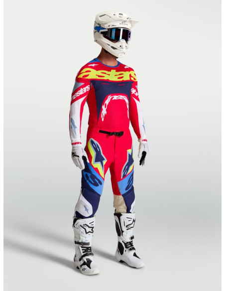 Tenue cross Alpinestars 2027 Supertech Dyna - Rouge Blanc Bleu
