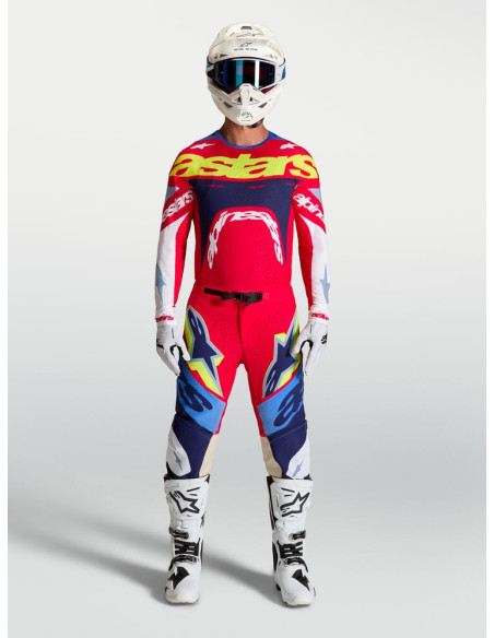Tenue cross Alpinestars 2027 Supertech Dyna - Rouge Blanc Bleu
