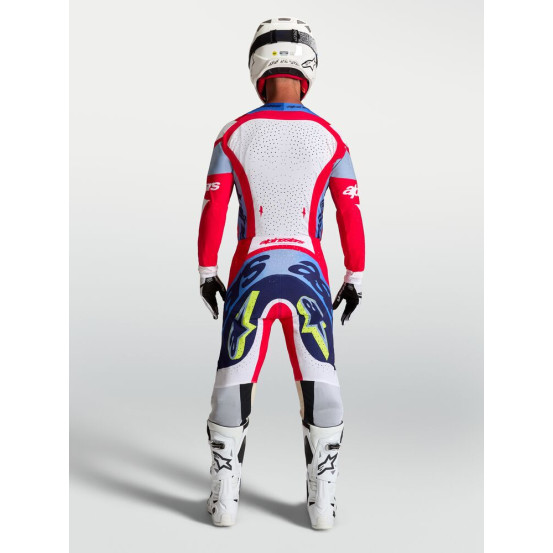 Tenue cross Alpinestars 2027 Supertech Dyna - Rouge Blanc Bleu