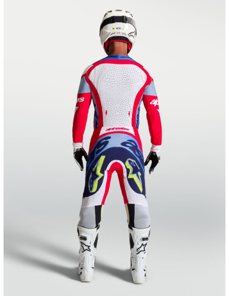 Tenue cross Alpinestars 2027 Supertech Dyna - Rouge Blanc Bleu