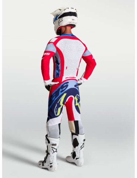Tenue cross Alpinestars 2027 Supertech Dyna - Rouge Blanc Bleu