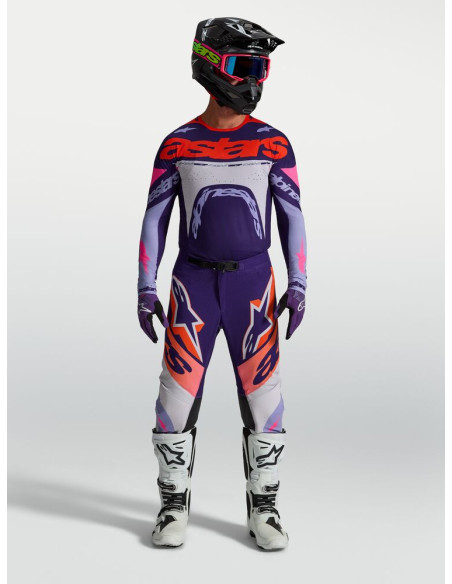 Tenue cross Alpinestars 2027 Supertech Dyna - Violet Rose Fluo