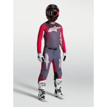 Tenue cross Alpinestars 2027 Supertech Hiten AFD - Gris Rouge Fluo Lila