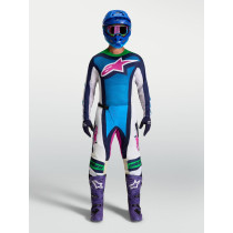 Tenue cross Alpinestars 2027 Techstar Maven - Blanc Bleu Vert Fluo
