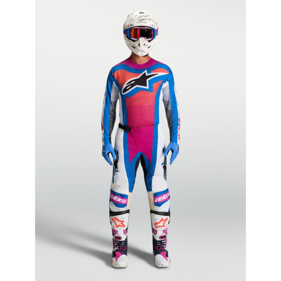 Tenue cross Alpinestars 2027 Techstar Maven - Blanc Corail Bleu