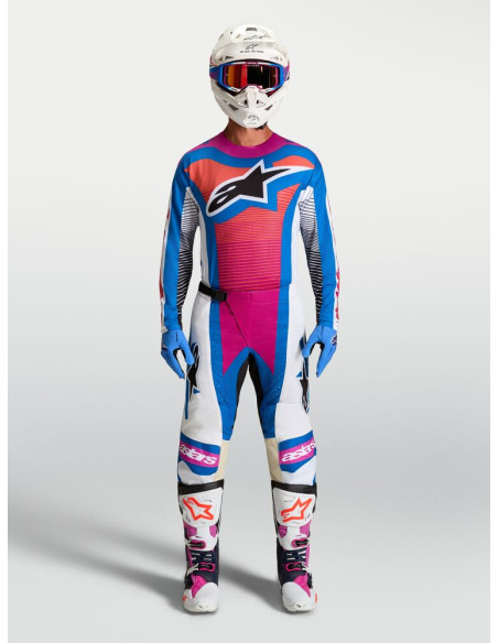 Tenue cross Alpinestars 2027 Techstar Maven - Blanc Corail Bleu