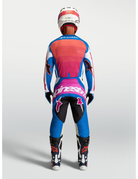 Tenue cross Alpinestars 2027 Techstar Maven - Blanc Corail Bleu