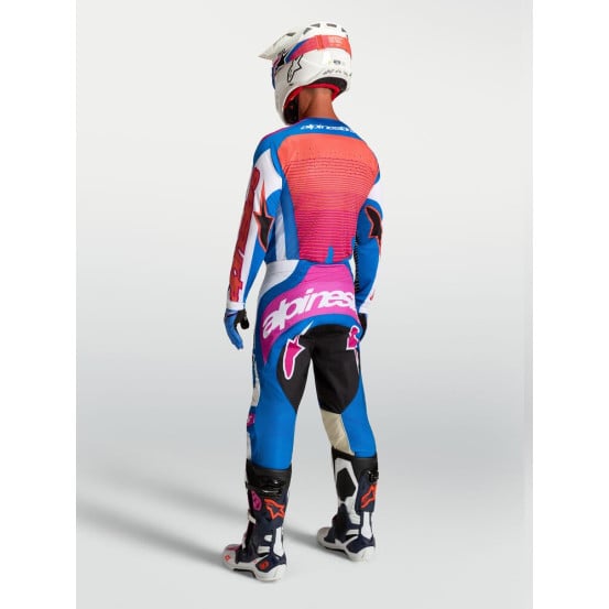 Tenue cross Alpinestars 2027 Techstar Maven - Blanc Corail Bleu