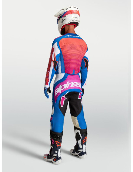 Tenue cross Alpinestars 2027 Techstar Maven - Blanc Corail Bleu