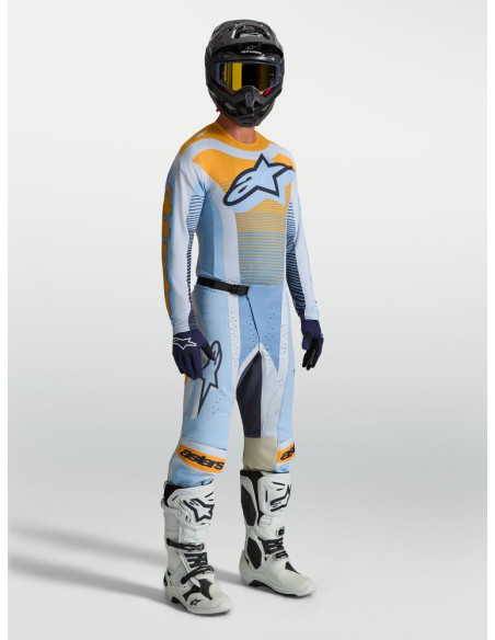 Tenue cross Alpinestars 2027 Techstar Maven - Bleu Tangerine Noir