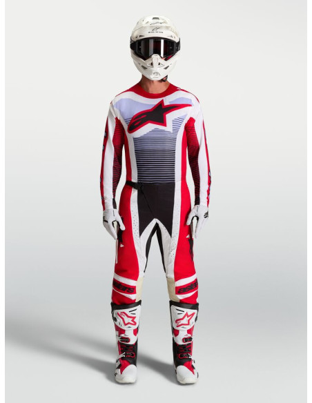 Tenue cross Alpinestars 2027 Techstar Maven - Rouge Blanc Lavande Noir