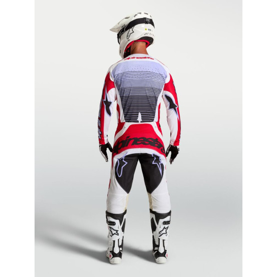 Tenue cross Alpinestars 2027 Techstar Maven - Rouge Blanc Lavande Noir