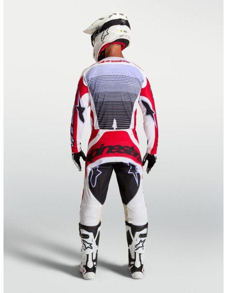 Tenue cross Alpinestars 2027 Techstar Maven - Rouge Blanc Lavande Noir