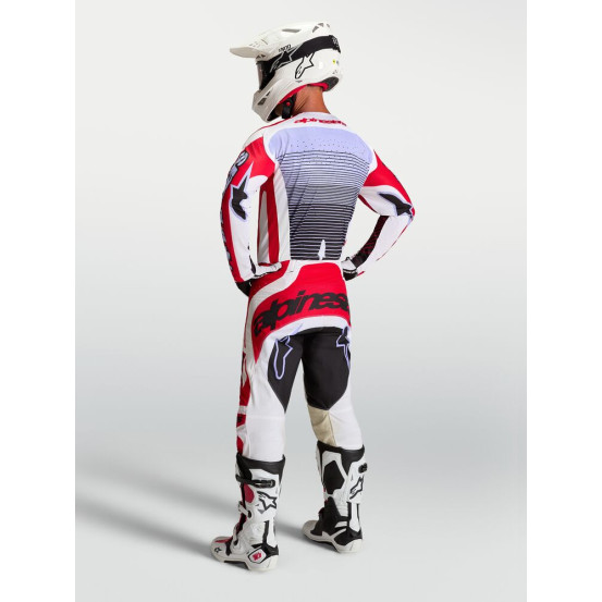 Tenue cross Alpinestars 2027 Techstar Maven - Rouge Blanc Lavande Noir