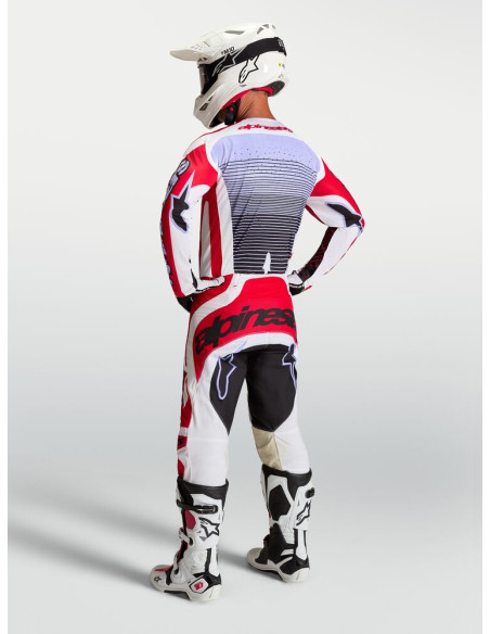 Tenue cross Alpinestars 2027 Techstar Maven - Rouge Blanc Lavande Noir