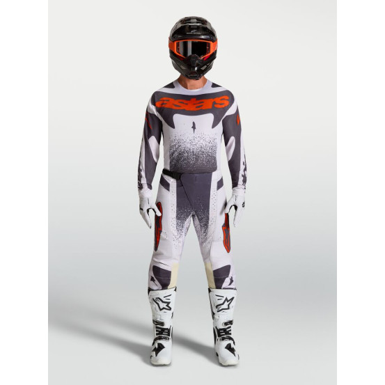 Tenue cross Alpinestars 2027 Techstar Swan - Lila Gris Rouge Fluo