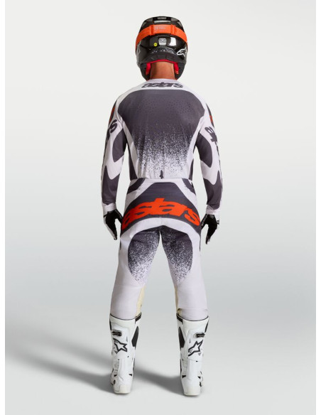 Tenue cross Alpinestars 2027 Techstar Swan - Lila Gris Rouge Fluo