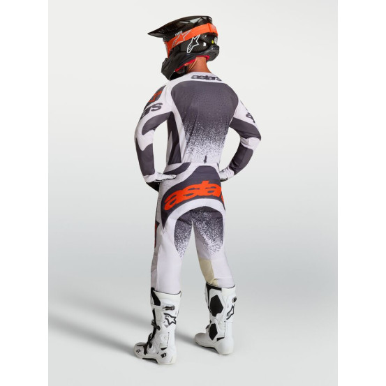 Tenue cross Alpinestars 2027 Techstar Swan - Lila Gris Rouge Fluo