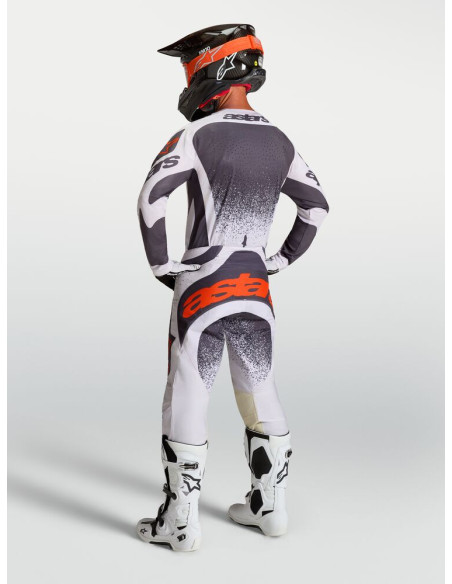 Tenue cross Alpinestars 2027 Techstar Swan - Lila Gris Rouge Fluo