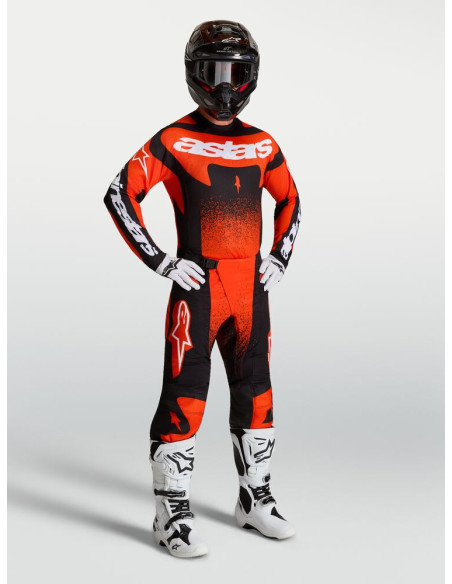 Tenue cross Alpinestars 2027 Techstar Swan - Rouge Noir Blanc