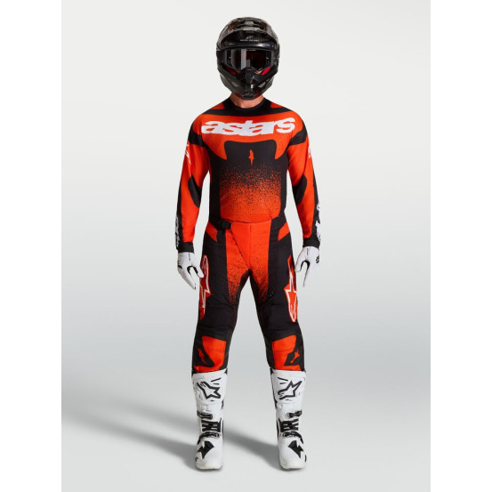 Tenue cross Alpinestars 2027 Techstar Swan - Rouge Noir Blanc