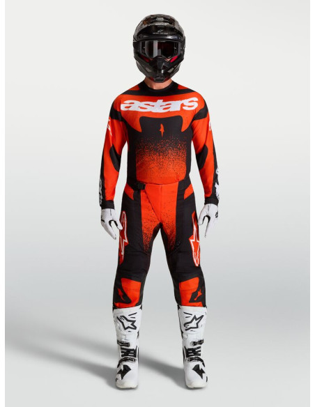 Tenue cross Alpinestars 2027 Techstar Swan - Rouge Noir Blanc