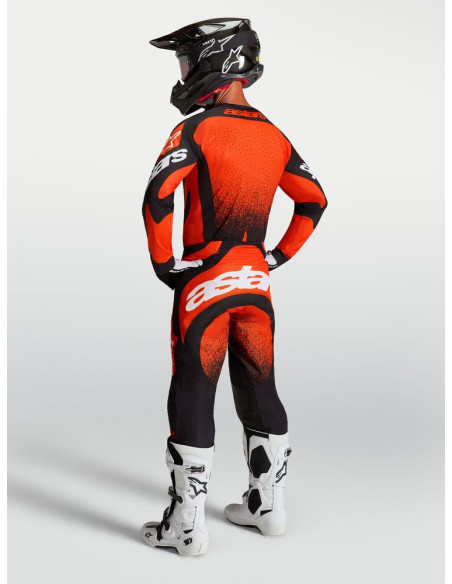 Tenue cross Alpinestars 2027 Techstar Swan - Rouge Noir Blanc