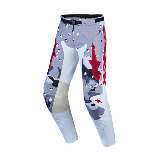 Pantalon cross Alpinestars 2027 Racer Air Lone - Camo Gris Blanc Rouge