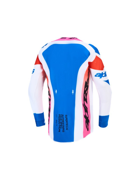 Maillot cross Alpinestars 2027 Supertech Dyna - Blanc Bleu Noir Violet