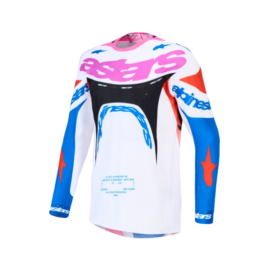 Maillot cross Alpinestars 2027 Supertech Dyna - Blanc Bleu Noir Violet