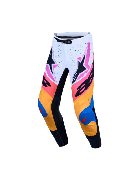 Pantalon cross Alpinestars 2027 Supertech Dyna - Blanc Bleu Noir Violet