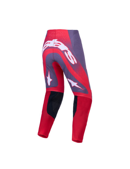 Pantalon cross Alpinestars 2027 Supertech Hiten AFD - Gris Rouge Fluo Lila