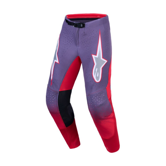 Pantalon cross Alpinestars 2027 Supertech Hiten AFD - Gris Rouge Fluo Lila